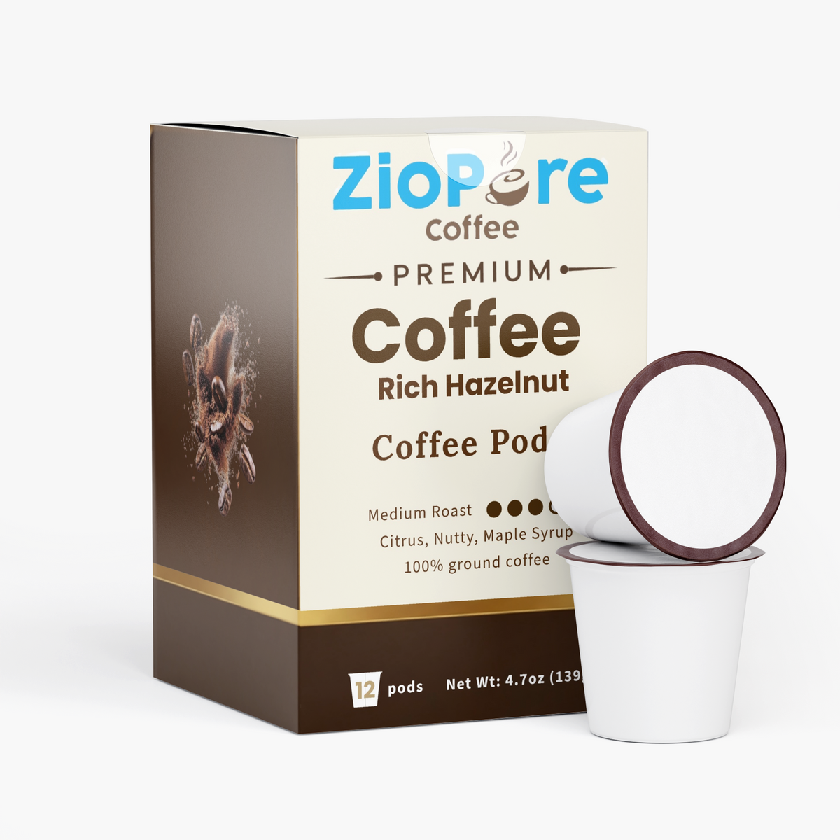 Rich Hazelnut Coffee Pods (Medium Roast)
